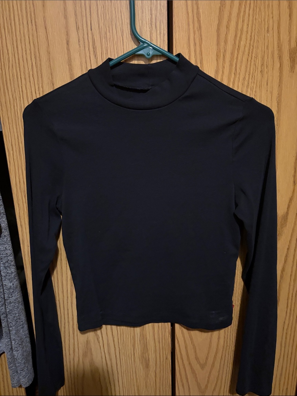 Levi's Black Long-Sleeve Crop Mock Neck
